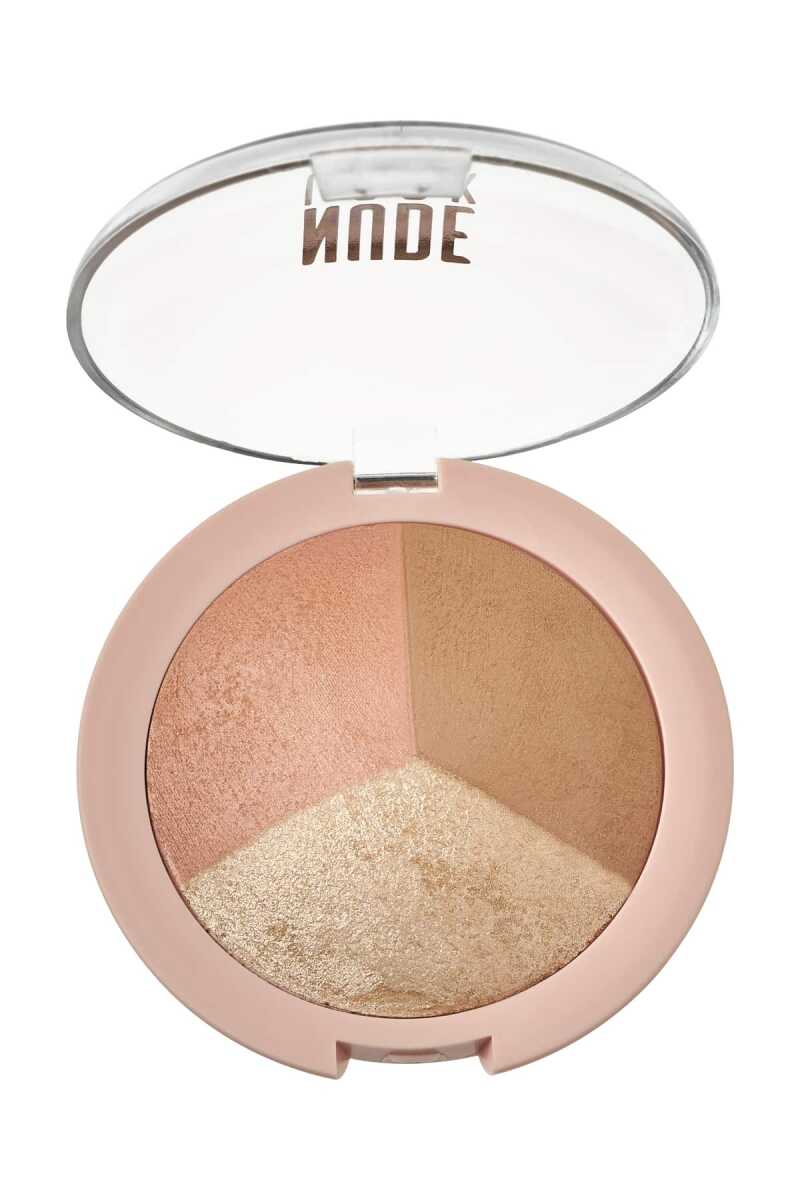 Gr Nude Look Baked Trio Face Powder Pudra Golden Rose