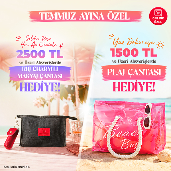  Temmuz Ayına Özel Yaz Dokunuşu : 1500 TL ve Üzeri Alışverişlerde Plaj Çantası Hediye 