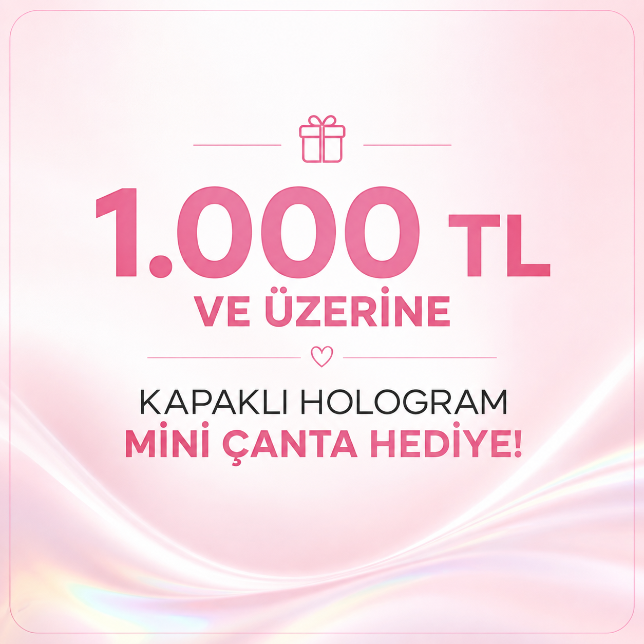 1.000 TL ve Üzeri Alışverişinize Kapaklı Hologram Mini Çanta 