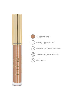  Eye Glaze Liquid Eyeshadow - 12 Rosy Sand - Likit Far - 4