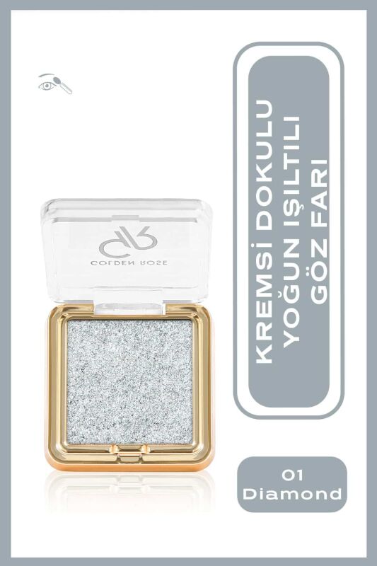 Glitter Glow Eyeshadow - 01 - Diamond - Simli Işıltılı Far - 1