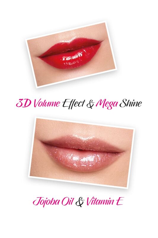  3D Mega Shine Lipgloss - 101 CLEAR - Renkli Dudak Parlatıcısı - 11