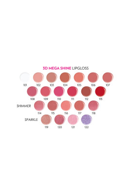 3D Mega Shine Lipgloss - 108 - Dudak Parlatıcısı - 10