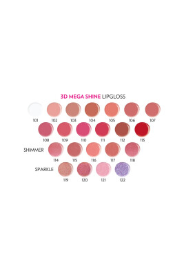  3D Mega Shine Lipgloss - 116 Shimmer - Sedefli Dudak Parlatıcısı - 10