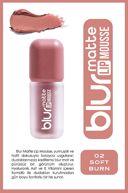 Blur Matte Lip Mousse No:02 Soft Burn - 1