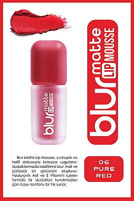 Blur Matte Lip Mousse No:06 Pure Red - Golden Rose