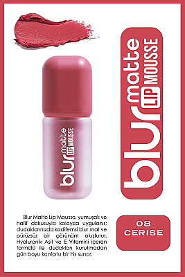 Blur Matte Lip Mousse No:08 Cerise - Golden Rose