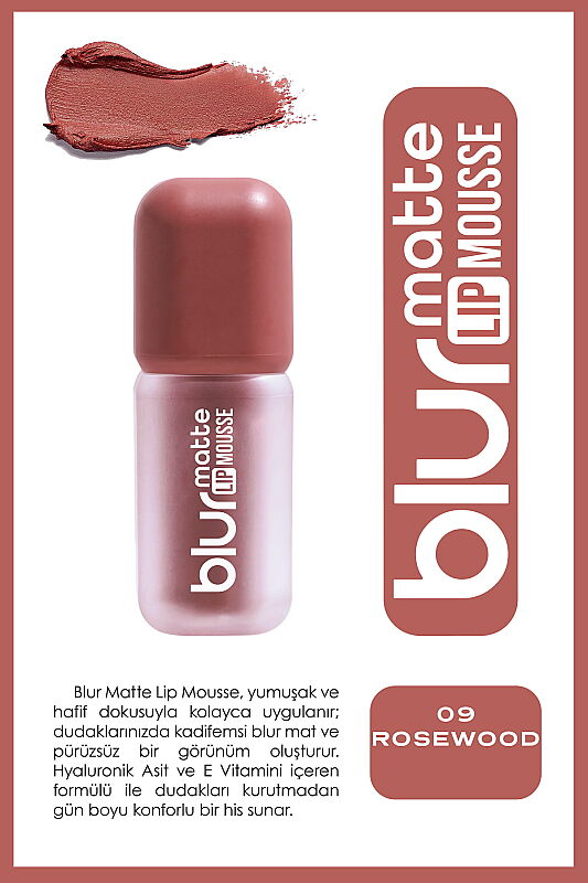 Blur Matte Lip Mousse No:09 Rosewood - 1