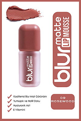 Blur Matte Lip Mousse - 09 Rosewood - Kadifemsi Mat Likit Ruj - Golden Rose