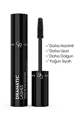  Dramatic Lashes Night Black Mascara - Hacim Veren Yoğun Siyah Maskara - Golden Rose