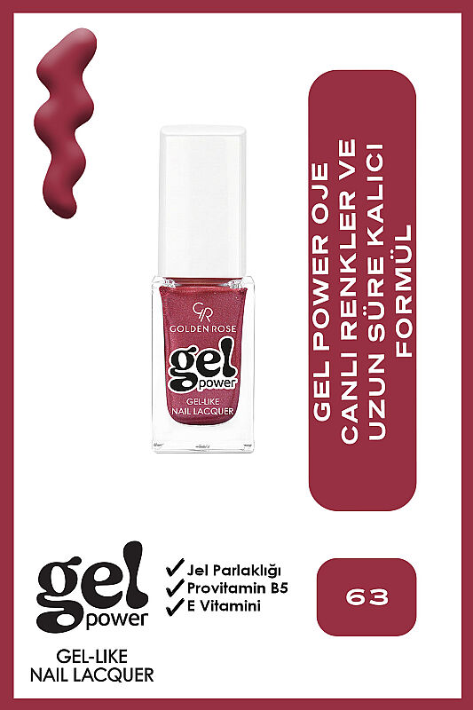  Gel Power Nail Lacquer-63-Jel Oje - 1