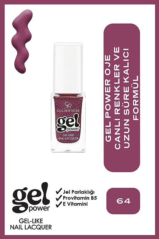  Gel Power Nail Lacquer-64-Jel Oje - 1