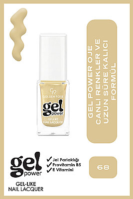 Golden Rose Gel Power Nail Lacquer-68-Jel Oje - Golden Rose