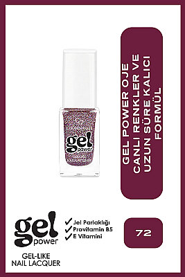  Gel Power Nail Lacquer-72-Jel Oje - Golden Rose