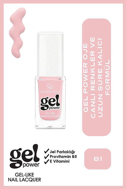 Golden Rose Gel Power Nail Lacquer-81-Jel Oje - 1