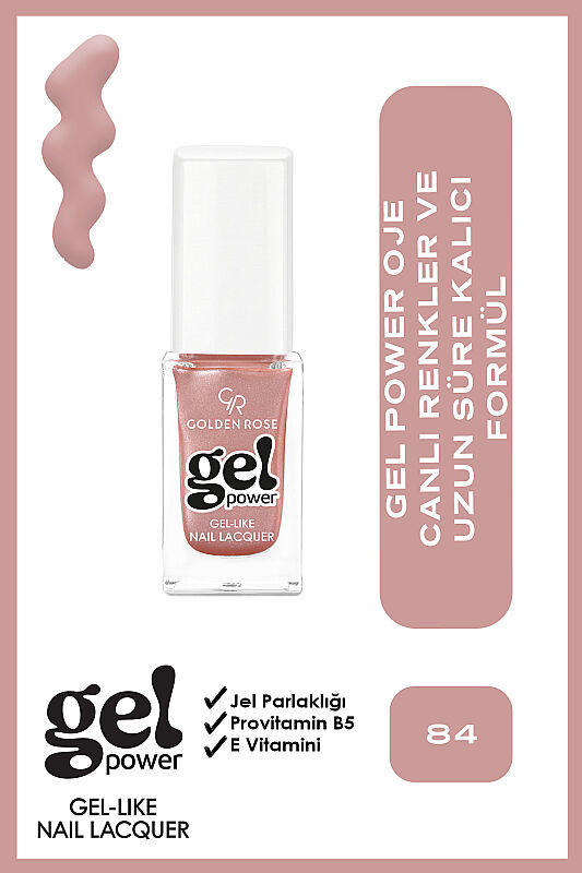 Golden Rose Gel Power Nail Lacquer-84-Jel Oje - 1