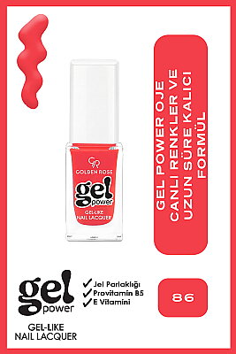 Golden Rose Gel Power Nail Lacquer-86-Jel Oje - Golden Rose