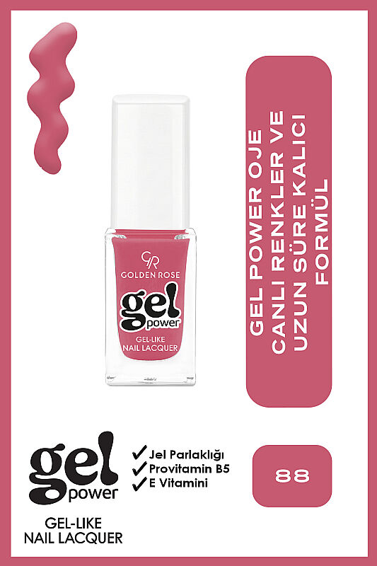 Golden Rose Gel Power Nail Lacquer-88-Jel Oje - 1