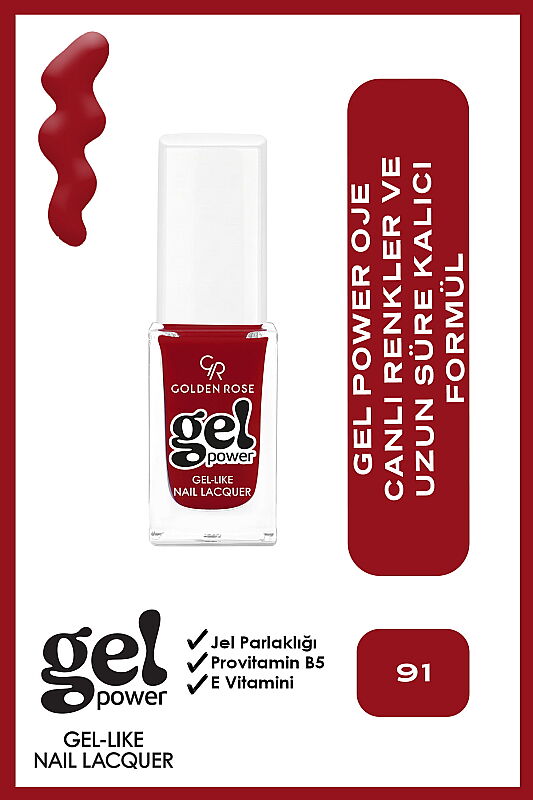Golden Rose Gel Power Nail Lacquer-91-Jel Oje - 1