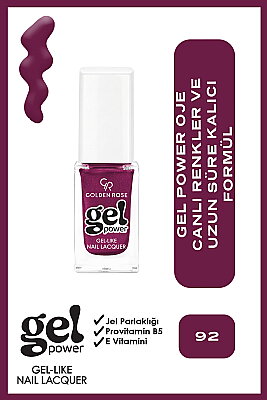 Golden Rose Gel Power Nail Lacquer-92-Jel Oje - Golden Rose