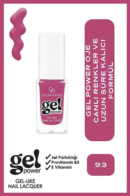 Golden Rose Gel Power Nail Lacquer-93-Jel Oje - 1