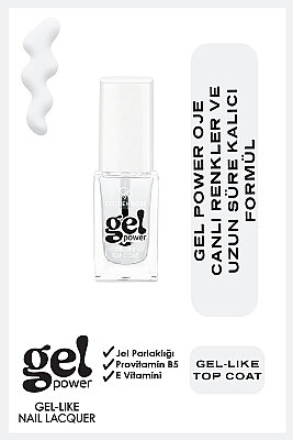  Gel Power Nail Lacquer-Gel Power Top Coat-Jel Oje 