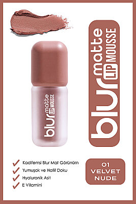 Blur Matte Lip Mousse - 01 Velvet Nude - Kadifemsi Mat Likit Ruj - Golden Rose