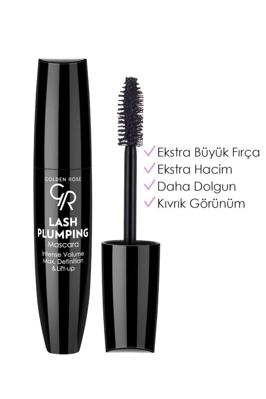 Lash Plumping Mascara - Black - Ekstra Büyük Fırçalı Dolgunluk ve Hacim Veren Maskara - 1