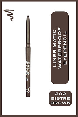  Liner Matic Waterproof Eyepencil-202 Bistre Brown-Asansörlü Göz Kalemi - Golden Rose