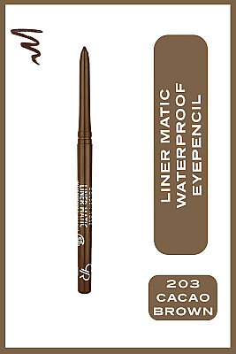  Liner Matic Waterproof Eyepencil-203 Cacao Brown-Asansörlü Göz Kalemi - Golden Rose