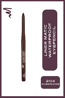  Liner Matic Waterproof Eyepencil-204 Aubergine-Asansörlü Göz Kalemi - Golden Rose