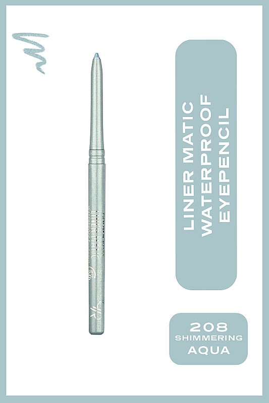 Liner Matic Waterproof Eyepencil - 208 Shimmering Aqua - Suya Dayanıklı Mavi Göz Kalemi - 1