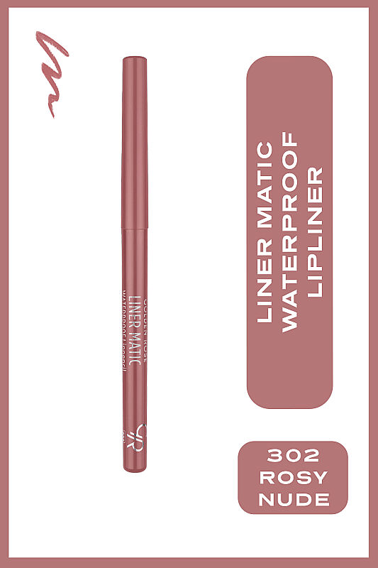 Liner Matic Waterproof Lippencil - No:302 Rosy Nude - Suya Dayanıklı Dudak Kalemi - 1