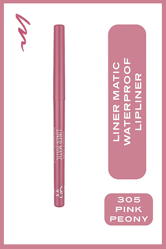Liner Matic Waterproof Lippencil - No:305 Pink Peony - Suya Dayanıklı Dudak Kalemi - 1