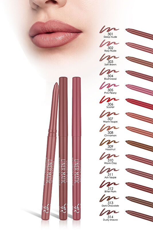 Liner Matic Waterproof Lippencil - No:314 Dusty Mauve - Suya Dayanıklı Dudak Kalemi - 4