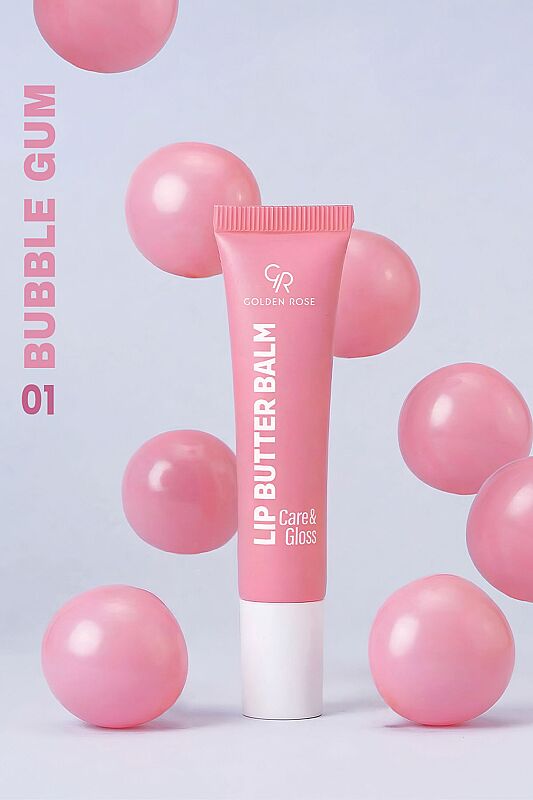  Lip Butter Balm Care&Gloss - 01 Bubble Gum - Renkli Dudak Parlatıcısı - 3