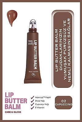  Lip Butter Balm Care&Gloss - 02 Cappuccino - Renkli Dudak Parlatıcısı 