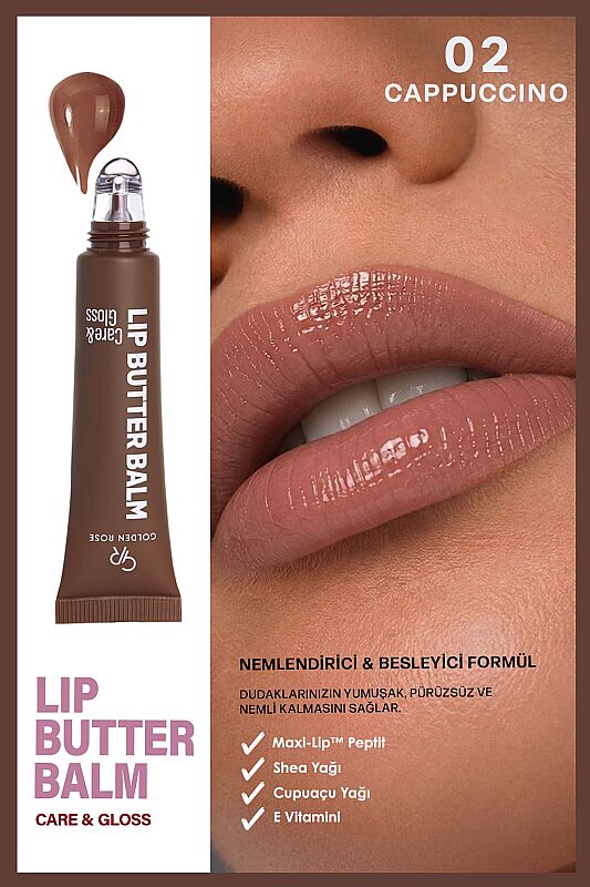  Lip Butter Balm Care&Gloss - 02 Cappuccino - Renkli Dudak Parlatıcısı - 2