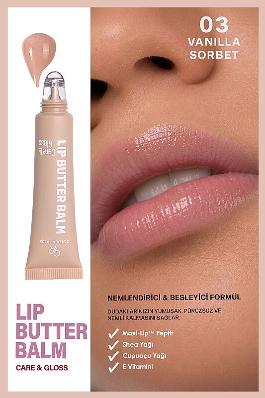  Lip Butter Balm Care&Gloss - 03 Vanilla Sorbet - Renkli Dudak Parlatıcısı - 2