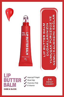  Lip Butter Balm Care&Gloss - 04 Sweet Cherry - Renkli Dudak Parlatıcısı - Golden Rose