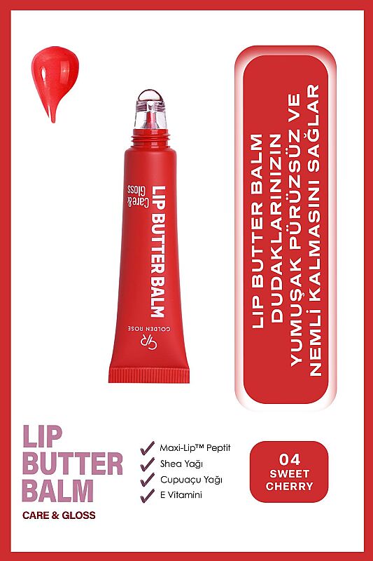  Lip Butter Balm Care&Gloss - 04 Sweet Cherry - Renkli Dudak Parlatıcısı - 1