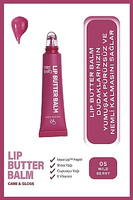  Lip Butter Balm Care&Gloss - 05 Wild Berry - Renkli Dudak Parlatıcısı - Golden Rose