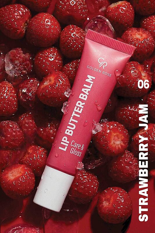  Lip Butter Balm Care&Gloss - 06 Strawberry Jam - Renkli Dudak Parlatıcısı - 3