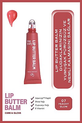  Lip Butter Balm Care&Gloss - 07 Peachy Glow - Renkli Dudak Parlatıcısı 