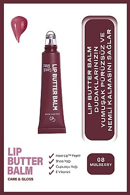  Lip Butter Balm Care&Gloss - 08 Mulberry - Renkli Dudak Parlatıcısı 