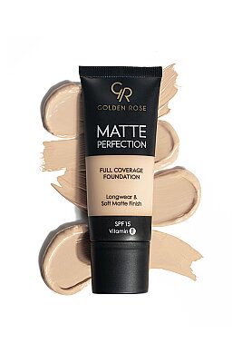 Matte Perfection Full Coverage Foundation - Warm 07 - Yoğun Kapatıcı Mat Fondöten - Golden Rose (1)