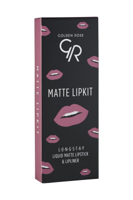 Matte Lip Kit - Blush Pink - Likit Mat Ruj ve Dudak Kalemi - Golden Rose (1)