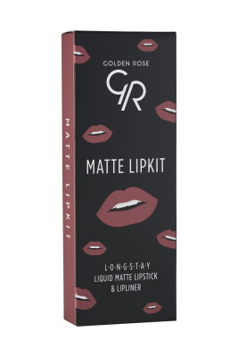 Matte Lip Kit - Rose Taupe - Likit Mat Ruj ve Dudak Kalemi - Golden Rose (1)