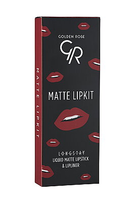  Matte Lip Kit - Scarlet Red - Uzun Süre Kalıcı Likit Mat Ruj & Dudak Kalemi - 5