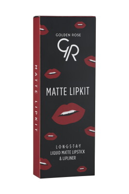  Matte Lip Kit - Scarlet Red - Likit Mat Ruj ve Dudak Kalemi 